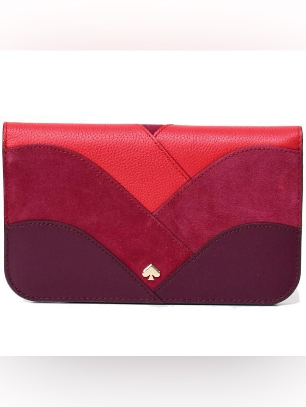 Kate Spade Cherry/Wine/Red Suede and Leather Bifold Wallet